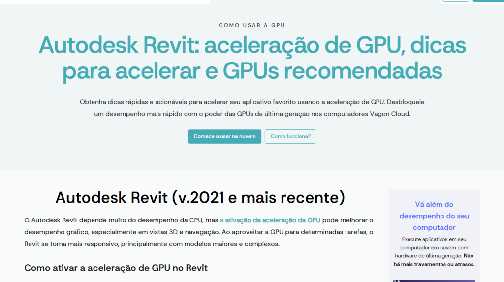 Clique na imagem para aprender a acelerar sua GPU Nvidia para REVIT.