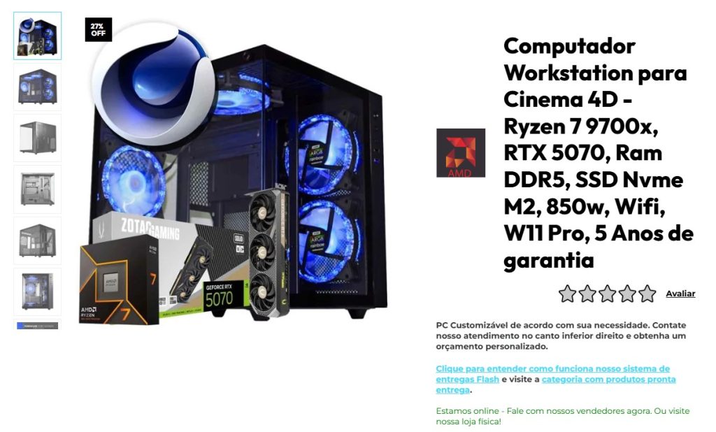 computador para Cinema 4D