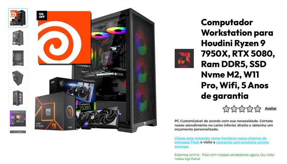 Computador Workstation recomendado para Houdini