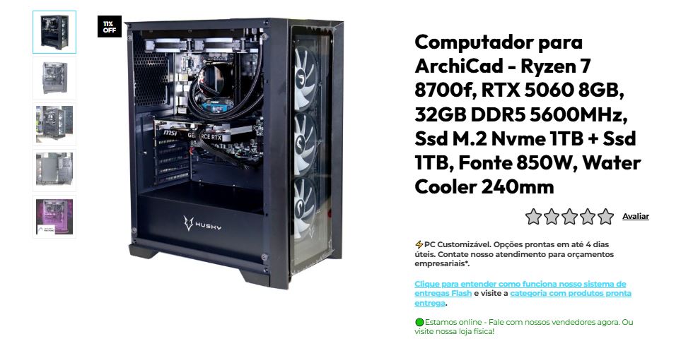 Computador Workstation de alta qualidade para uso corporativo